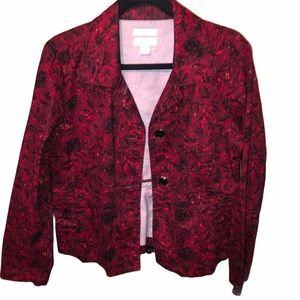 Christopher & Banks Red and Black Blazer